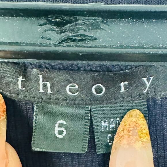 Theory Wakely Sleeveless Pockets A-Line Belted Knit Dress Size 6 - Picture 6 of 6